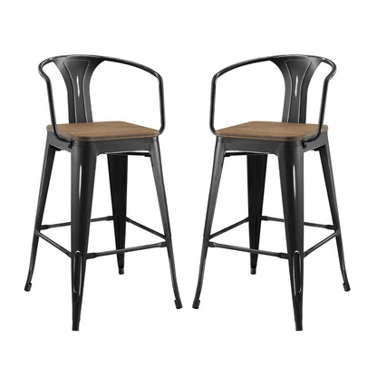Modway Outlet Promenade Bar Stool Set of 2 by Modway  Bar and Dining Furniture Black - EEI-3954-BLK