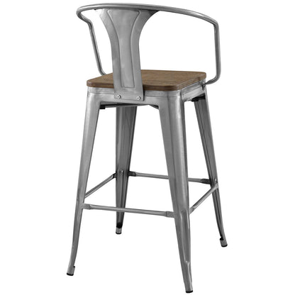 Modway Outlet Promenade Bar Stool Set of 2 by Modway  Bar and Dining Furniture Gunmetal - EEI-3954-GME