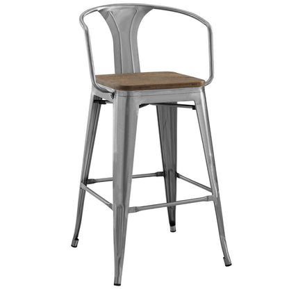 Modway Outlet Promenade Bar Stool Set of 4 by Modway  Bar and Dining Furniture Gunmetal - EEI-3955-GME