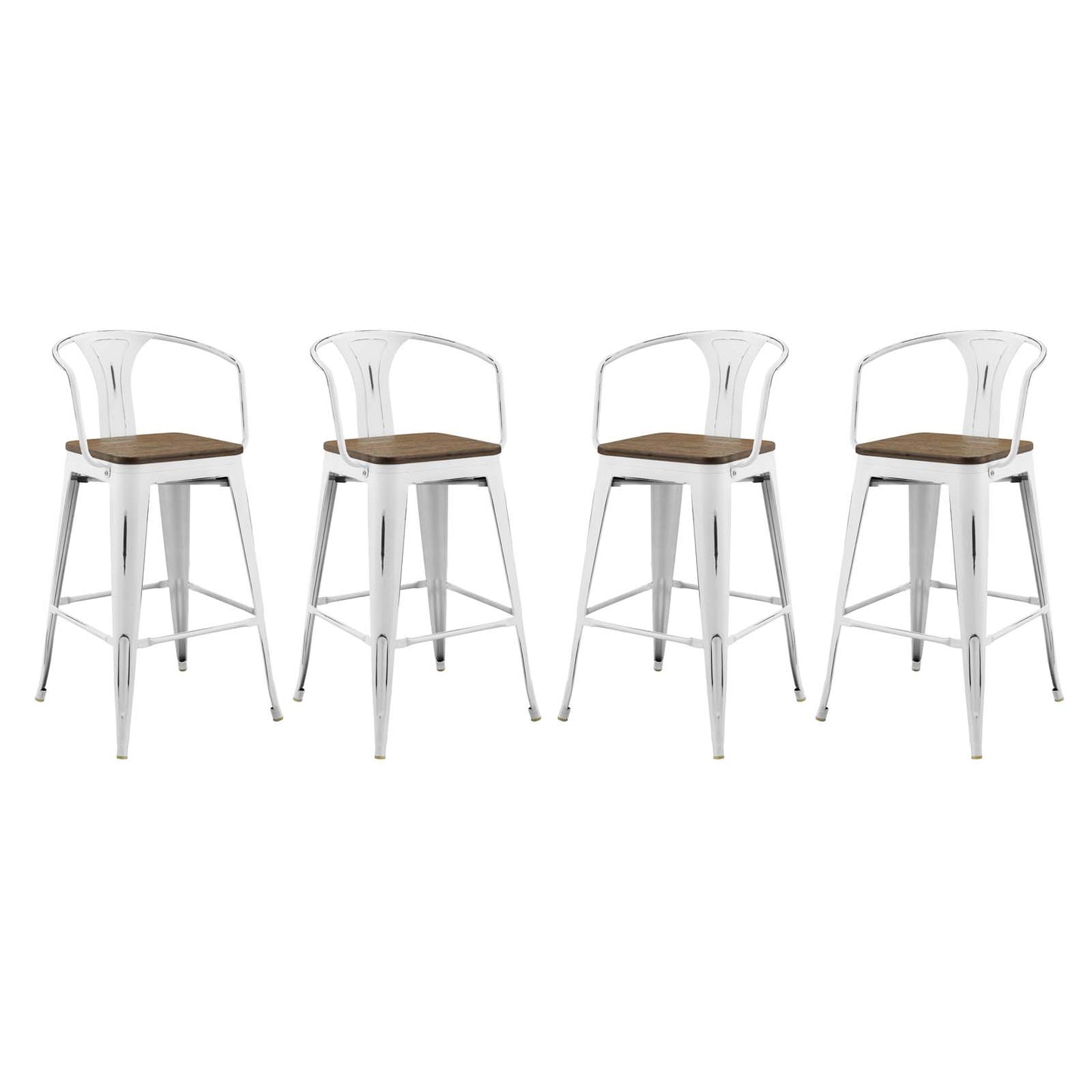Modway Outlet Promenade Bar Stool Set of 4 by Modway  Bar and Dining Furniture White - EEI-3955-WHI