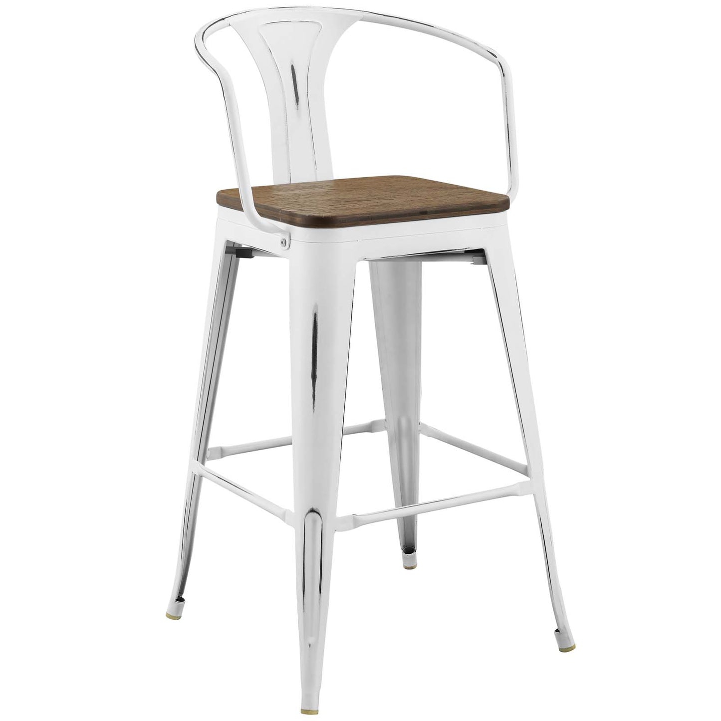 Modway Outlet Promenade Bar Stool Set of 4 by Modway  Bar and Dining Furniture White - EEI-3955-WHI