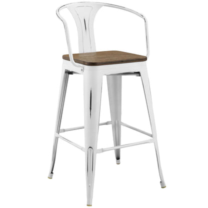 Modway Outlet Promenade Bar Stool Set of 4 by Modway  Bar and Dining Furniture White - EEI-3955-WHI