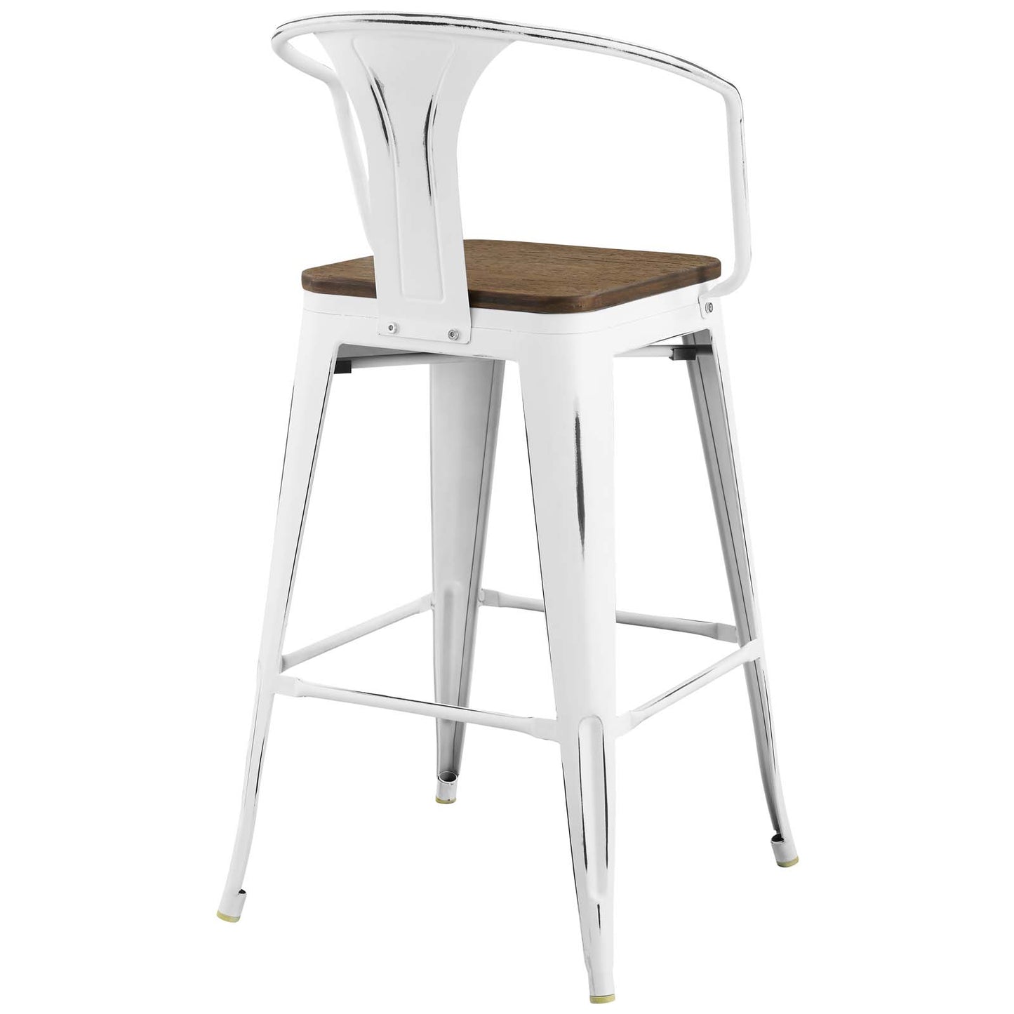Modway Outlet Promenade Bar Stool Set of 4 by Modway  Bar and Dining Furniture White - EEI-3955-WHI