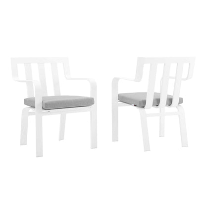 Modway Outlet Baxley Outdoor Patio Aluminum Armchair Set of 2 by Modway  Outdoor Furniture Furniture White Gray - EEI-3961-WHI-GRY