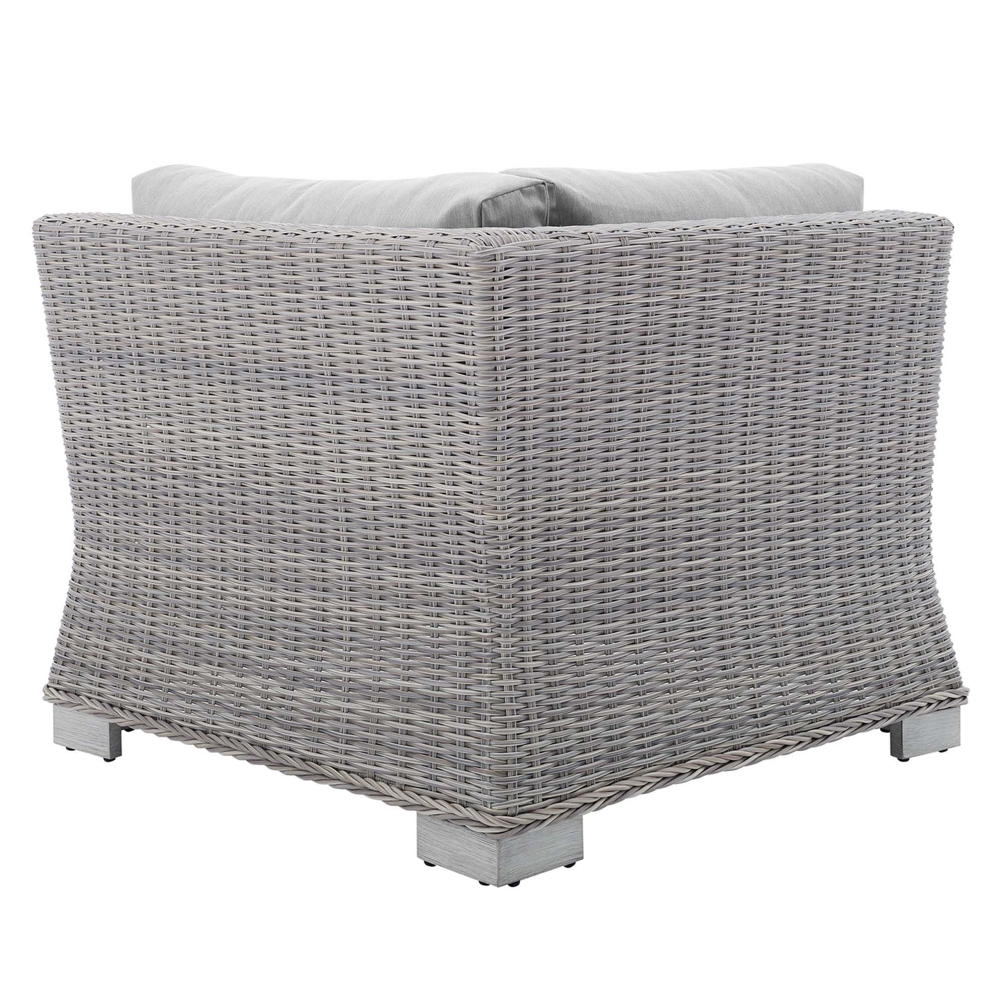 Modway Outlet Conway Sunbrella? Outdoor Patio Wicker Rattan Corner Chair by Modway  Outdoor Furniture Furniture Light Gray Gray - EEI-3970-LGR-GRY