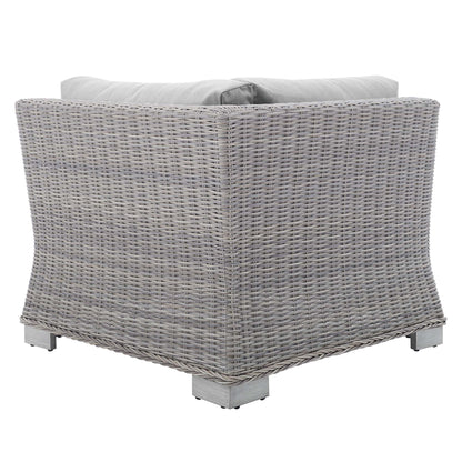 Modway Outlet Conway Sunbrella? Outdoor Patio Wicker Rattan Corner Chair by Modway  Outdoor Furniture Furniture Light Gray Gray - EEI-3970-LGR-GRY