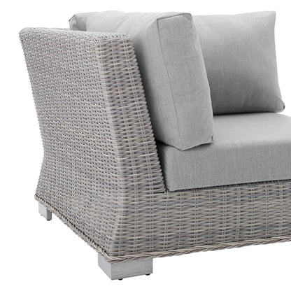 Modway Outlet Conway Sunbrella? Outdoor Patio Wicker Rattan Corner Chair by Modway  Outdoor Furniture Furniture Light Gray Gray - EEI-3970-LGR-GRY