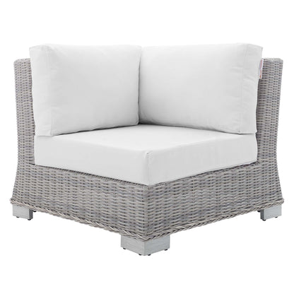Modway Outlet Conway Sunbrella? Outdoor Patio Wicker Rattan Corner Chair by Modway  Outdoor Furniture Furniture Light Gray White - EEI-3970-LGR-WHI