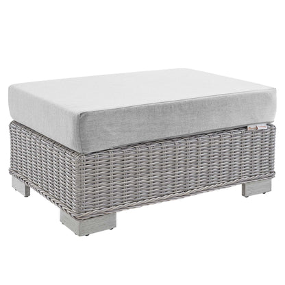 Modway Outlet Conway Sunbrella? Outdoor Patio Wicker Rattan Ottoman by Modway  Outdoor Furniture Furniture Light Gray Gray - EEI-3971-LGR-GRY
