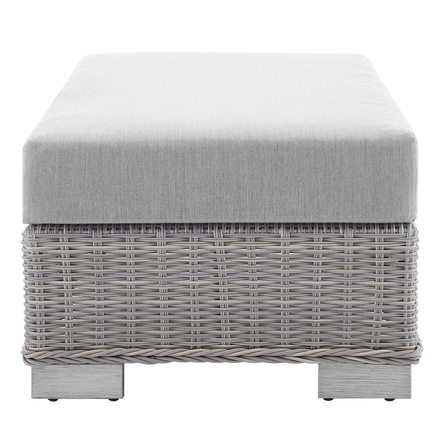 Modway Outlet Conway Sunbrella? Outdoor Patio Wicker Rattan Ottoman by Modway  Outdoor Furniture Furniture Light Gray Gray - EEI-3971-LGR-GRY