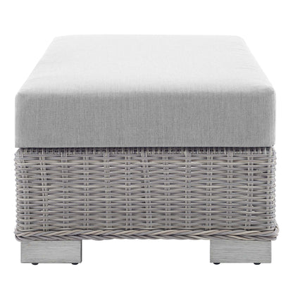 Modway Outlet Conway Sunbrella? Outdoor Patio Wicker Rattan Ottoman by Modway  Outdoor Furniture Furniture Light Gray Gray - EEI-3971-LGR-GRY
