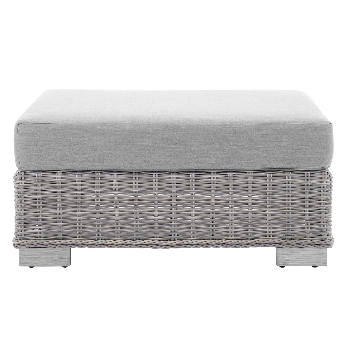 Modway Outlet Conway Sunbrella? Outdoor Patio Wicker Rattan Ottoman by Modway  Outdoor Furniture Furniture Light Gray Gray - EEI-3971-LGR-GRY