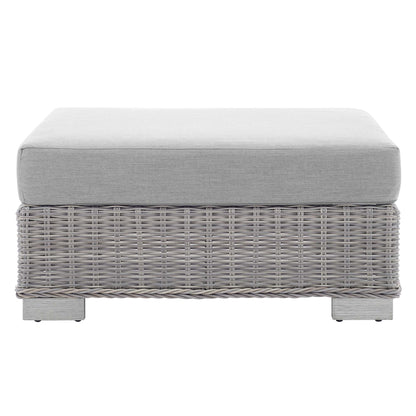 Modway Outlet Conway Sunbrella? Outdoor Patio Wicker Rattan Ottoman by Modway  Outdoor Furniture Furniture Light Gray Gray - EEI-3971-LGR-GRY