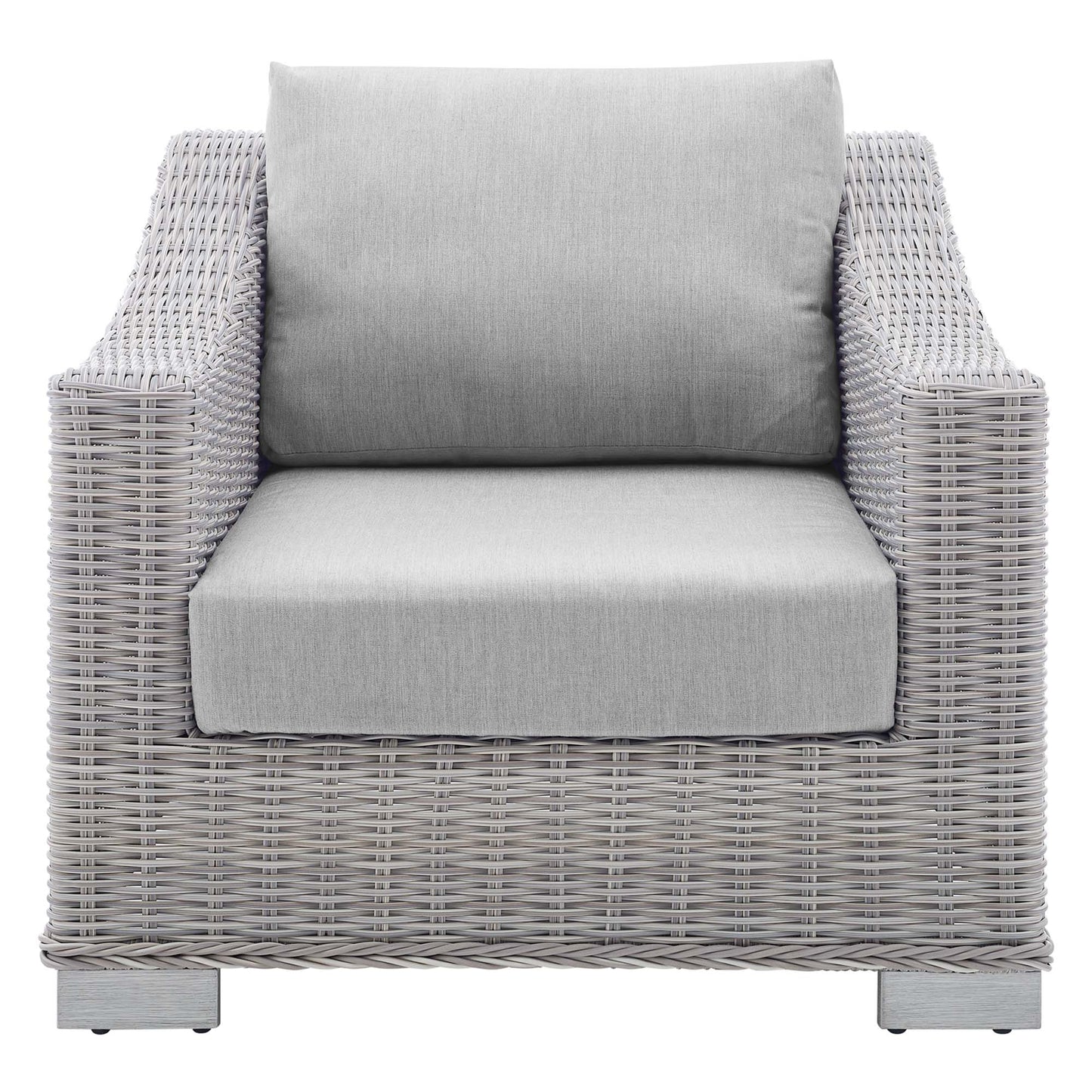 Modway - Conway Sunbrella? Outdoor Patio Wicker Rattan Armchair by Modway  Outdoor Furniture Sofa Sectionals Gray - EEI-3972-LGR-GRY