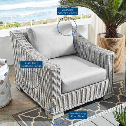 Modway - Conway Sunbrella? Outdoor Patio Wicker Rattan Armchair by Modway  Outdoor Furniture Sofa Sectionals Gray - EEI-3972-LGR-GRY