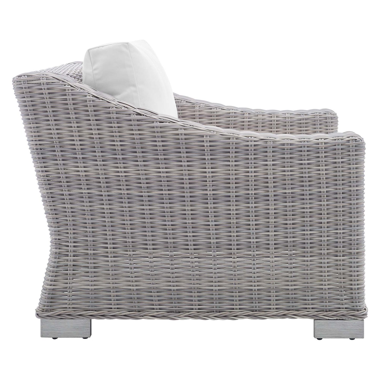 Modway - Conway Sunbrella? Outdoor Patio Wicker Rattan Armchair by Modway  Outdoor Furniture Sofa Sectionals White - EEI-3972-LGR-WHI