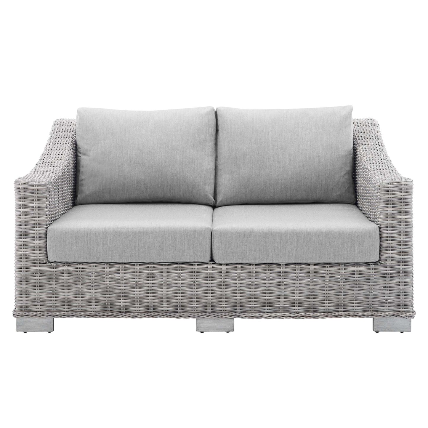 Modway - Conway Sunbrella? Outdoor Patio Wicker Rattan Loveseat by Modway  Outdoor Furniture Sofa Sectionals Gray - EEI-3973-LGR-GRY