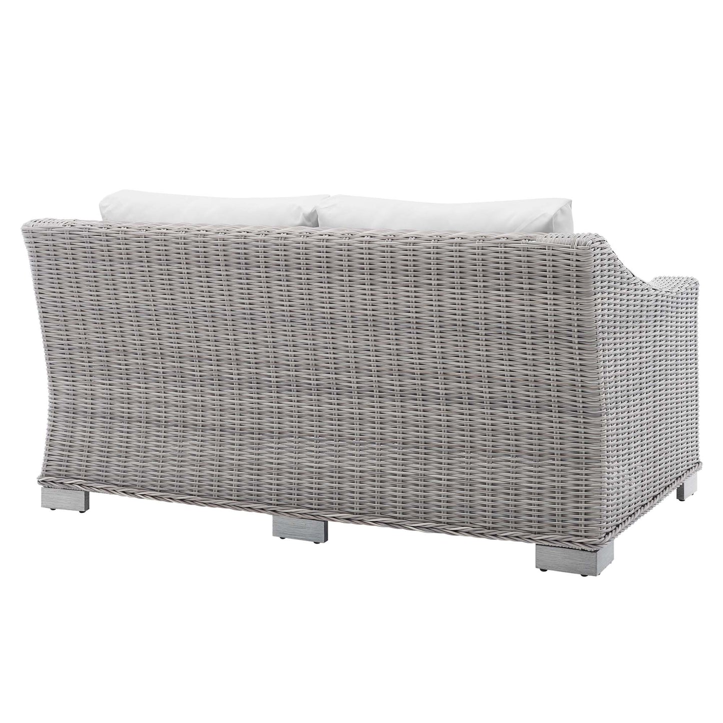 Modway - Conway Sunbrella? Outdoor Patio Wicker Rattan Loveseat by Modway  Outdoor Furniture Sofa Sectionals White - EEI-3973-LGR-WHI