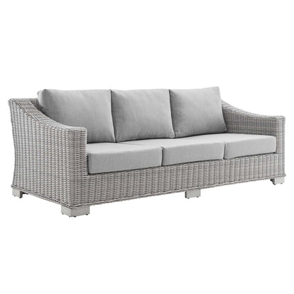 Modway - Conway Sunbrella? Outdoor Patio Wicker Rattan Sofa by Modway  Outdoor Furniture Sofa Sectionals Gray - EEI-3974-LGR-GRY