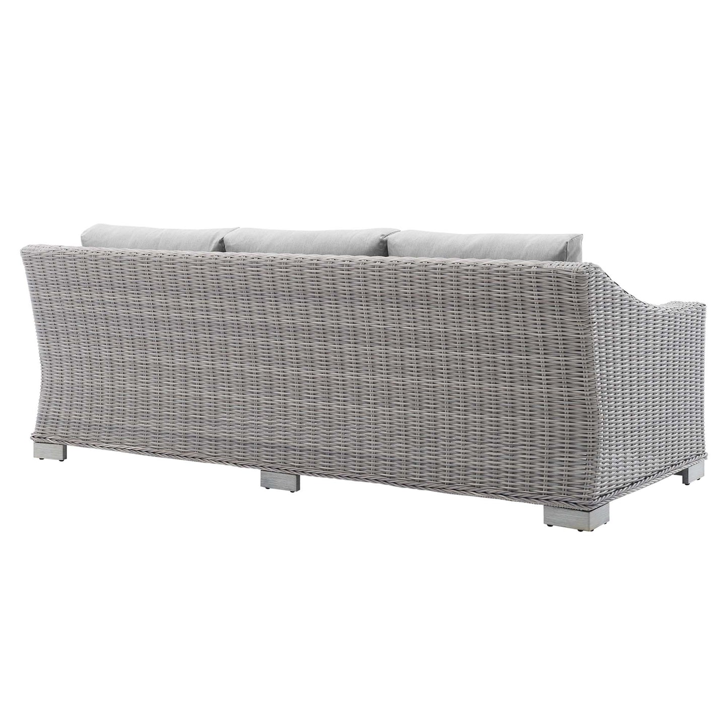 Modway - Conway Sunbrella? Outdoor Patio Wicker Rattan Sofa by Modway  Outdoor Furniture Sofa Sectionals Gray - EEI-3974-LGR-GRY