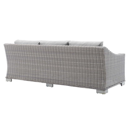 Modway - Conway Sunbrella? Outdoor Patio Wicker Rattan Sofa by Modway  Outdoor Furniture Sofa Sectionals Gray - EEI-3974-LGR-GRY