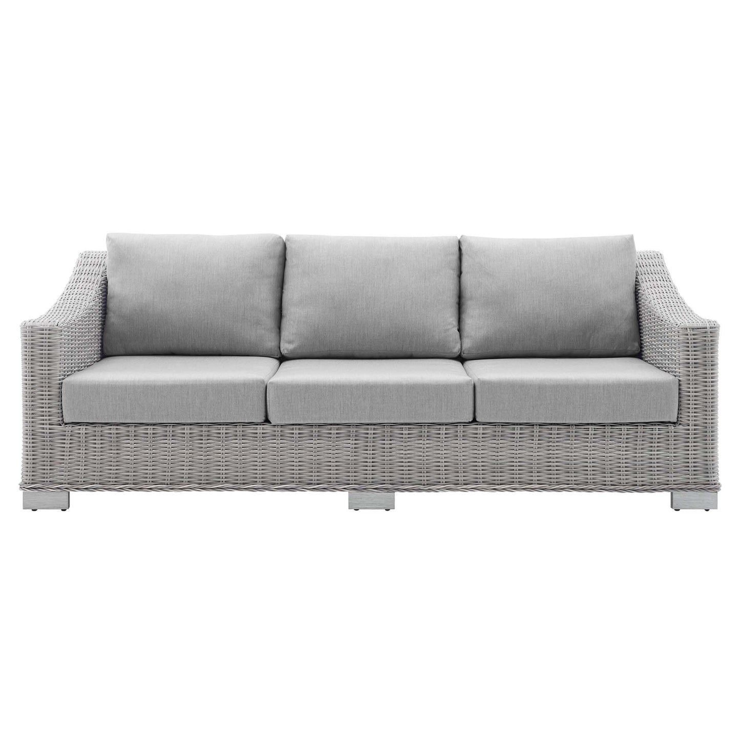 Modway - Conway Sunbrella? Outdoor Patio Wicker Rattan Sofa by Modway  Outdoor Furniture Sofa Sectionals Gray - EEI-3974-LGR-GRY