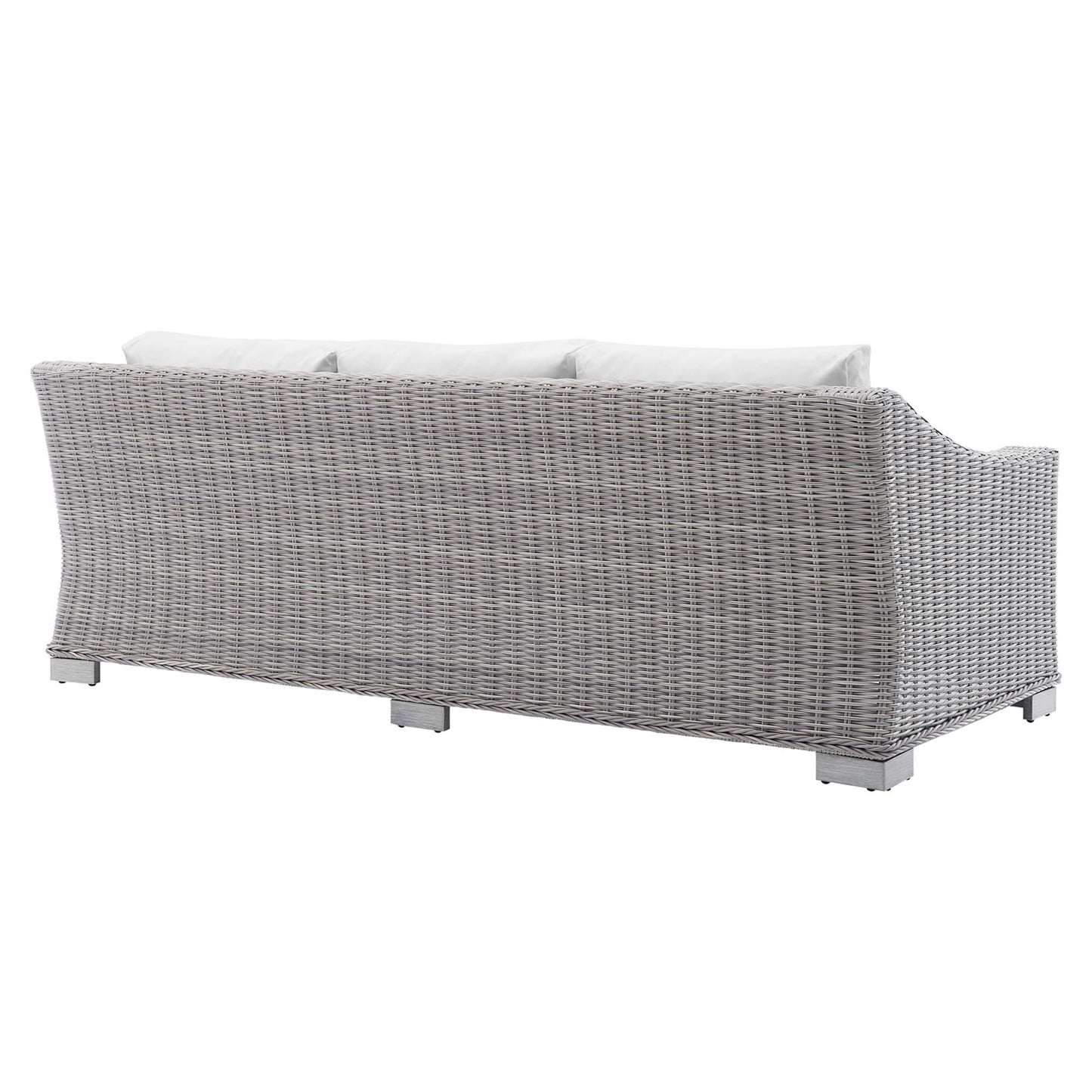 Modway - Conway Sunbrella? Outdoor Patio Wicker Rattan Sofa by Modway  Outdoor Furniture Sofa Sectionals White - EEI-3974-LGR-WHI