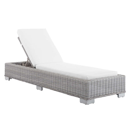Modway - Conway Sunbrella? Outdoor Patio Wicker Rattan Chaise Lounge by Modway  Outdoor Furniture Sofa Sectionals White - EEI-3978-LGR-WHI