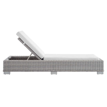 Modway - Conway Sunbrella? Outdoor Patio Wicker Rattan Chaise Lounge by Modway  Outdoor Furniture Sofa Sectionals White - EEI-3978-LGR-WHI