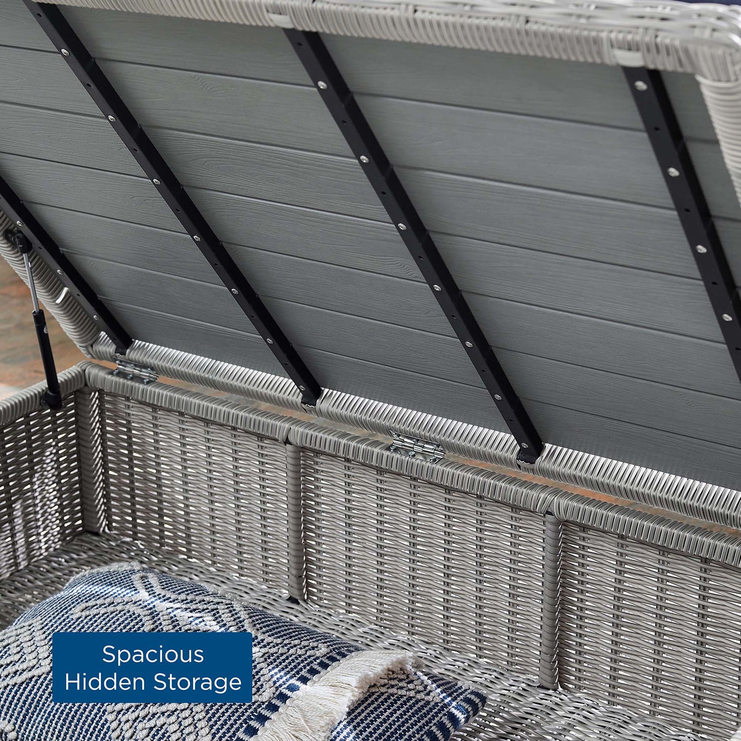 Modway - Conway 45" Outdoor Patio Wicker Rattan Coffee Table by Modway  Outdoor Furniture Bar and Dining Gray - EEI-3982-LGR