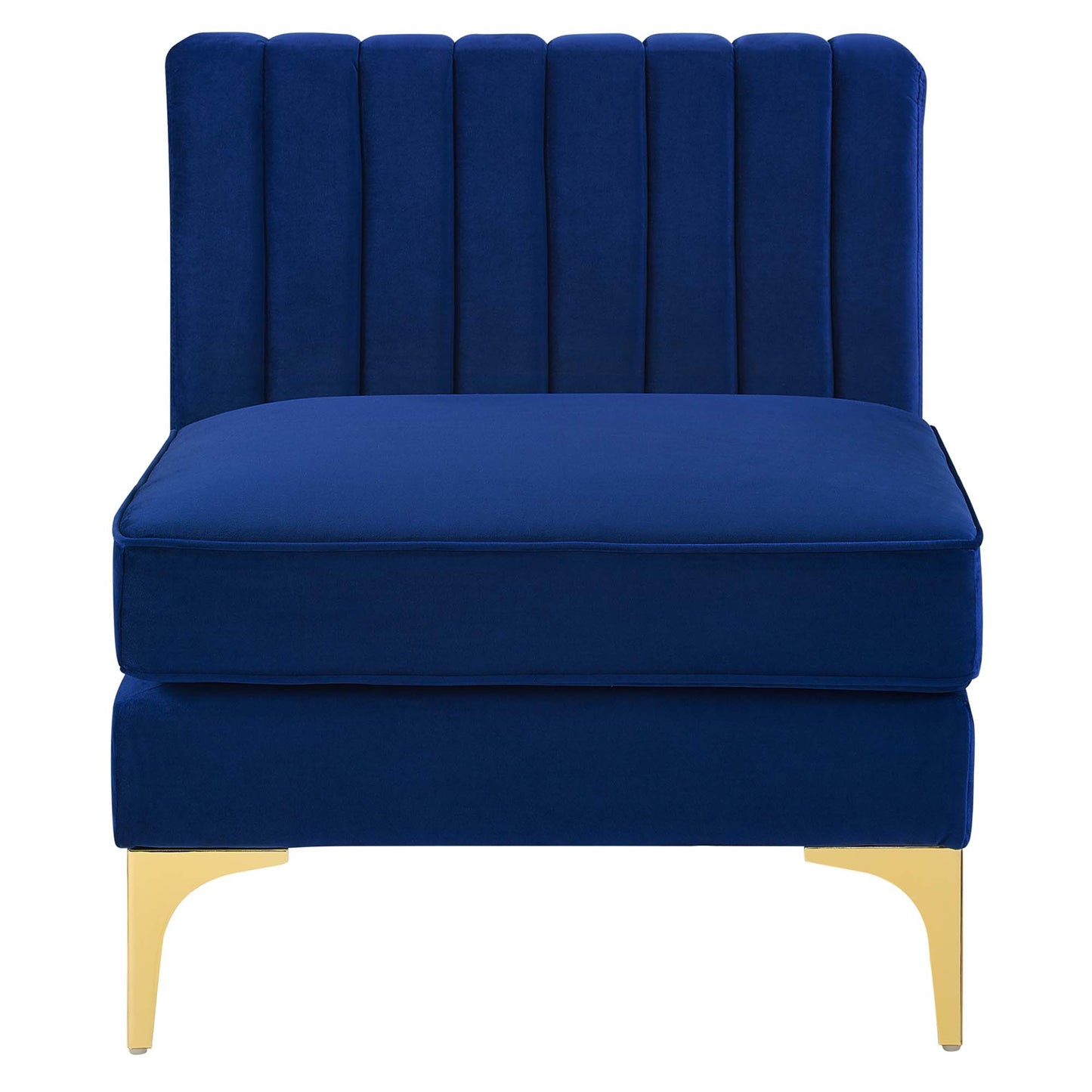 Modway Outlet Triumph Channel Tufted Performance Velvet Armless Chair by Modway  Living Room Furniture Navy - EEI-3984-NAV