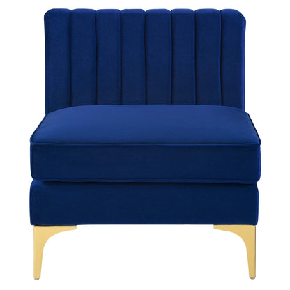Modway Outlet Triumph Channel Tufted Performance Velvet Armless Chair by Modway  Living Room Furniture Navy - EEI-3984-NAV