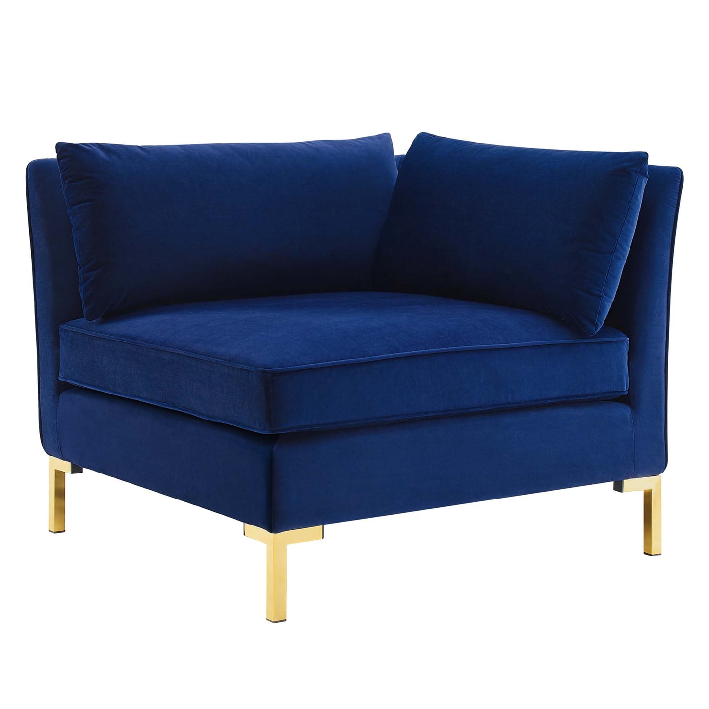 Modway Outlet Ardent Performance Velvet Sectional Sofa Corner Chair by Modway  Living Room Furniture Navy - EEI-3985-NAV