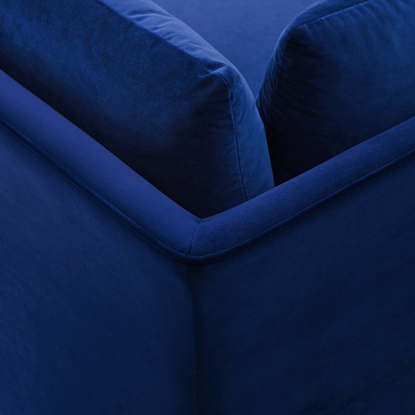 Modway Outlet Ardent Performance Velvet Sectional Sofa Corner Chair by Modway  Living Room Furniture Navy - EEI-3985-NAV