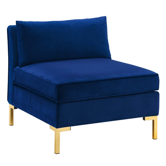 Modway Outlet Ardent Performance Velvet Armless Chair by Modway  Living Room Furniture Navy - EEI-3986-NAV