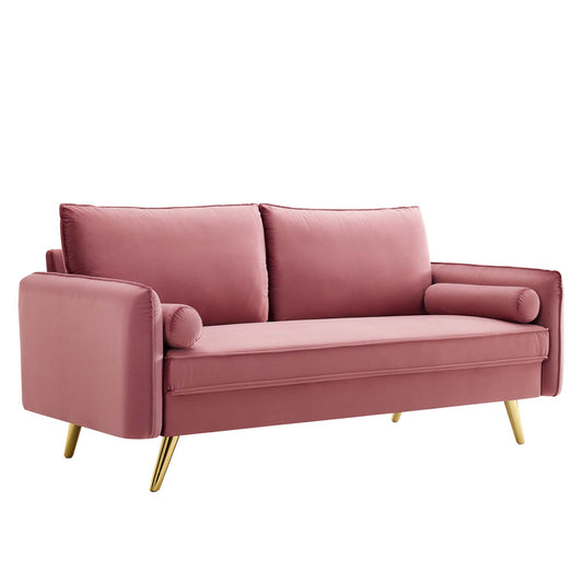 Modway Outlet Revive Performance Velvet Sofa by Modway  Living Room Furniture Dusty Rose - EEI-3988-DUS