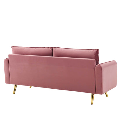 Modway Outlet Revive Performance Velvet Sofa by Modway  Living Room Furniture Dusty Rose - EEI-3988-DUS