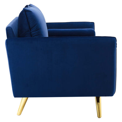 Modway - Revive Performance Velvet Sofa by Modway  Living Room Sofas and Armchairs Blue - EEI-3988-NAV