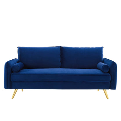 Modway - Revive Performance Velvet Sofa by Modway  Living Room Sofas and Armchairs Blue - EEI-3988-NAV
