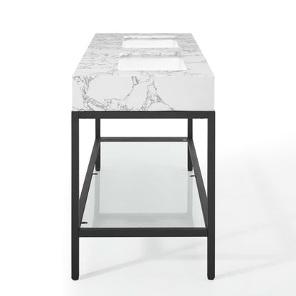 Modway Outlet Kingsley 60" Black Stainless Steel Bathroom Vanity by Modway  Bathroom Furniture Black White - EEI-4002-BLK-WHI