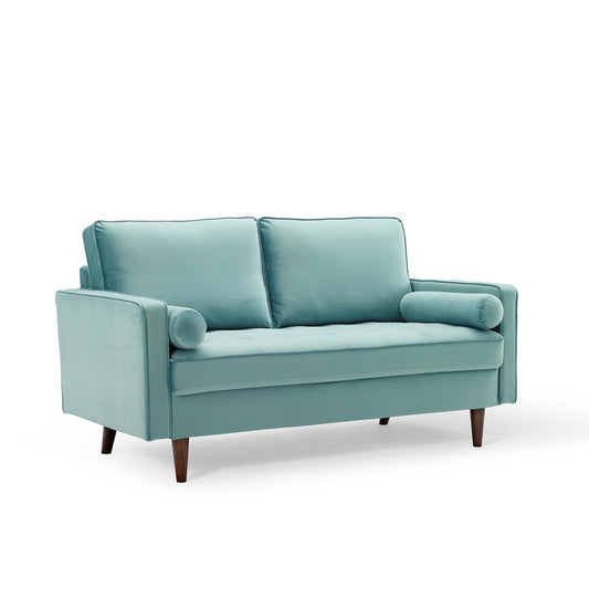 Modway Outlet Valour Performance Velvet Loveseat by Modway  Living Room Furniture Mint - EEI-4004-MIN