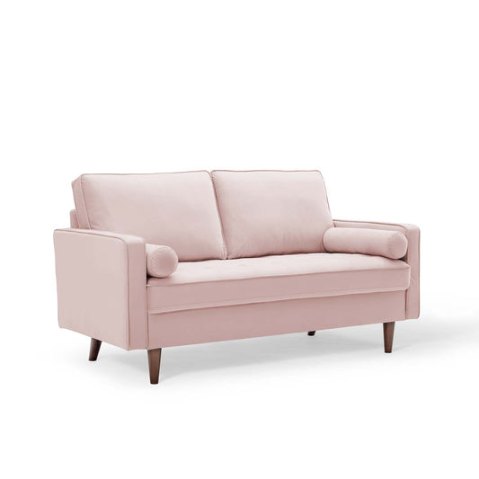 Modway Outlet Valour Performance Velvet Loveseat by Modway  Living Room Furniture Pink - EEI-4004-PNK