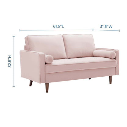 Modway Outlet Valour Performance Velvet Loveseat by Modway  Living Room Furniture Pink - EEI-4004-PNK