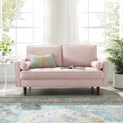 Modway Outlet Valour Performance Velvet Loveseat by Modway  Living Room Furniture Pink - EEI-4004-PNK