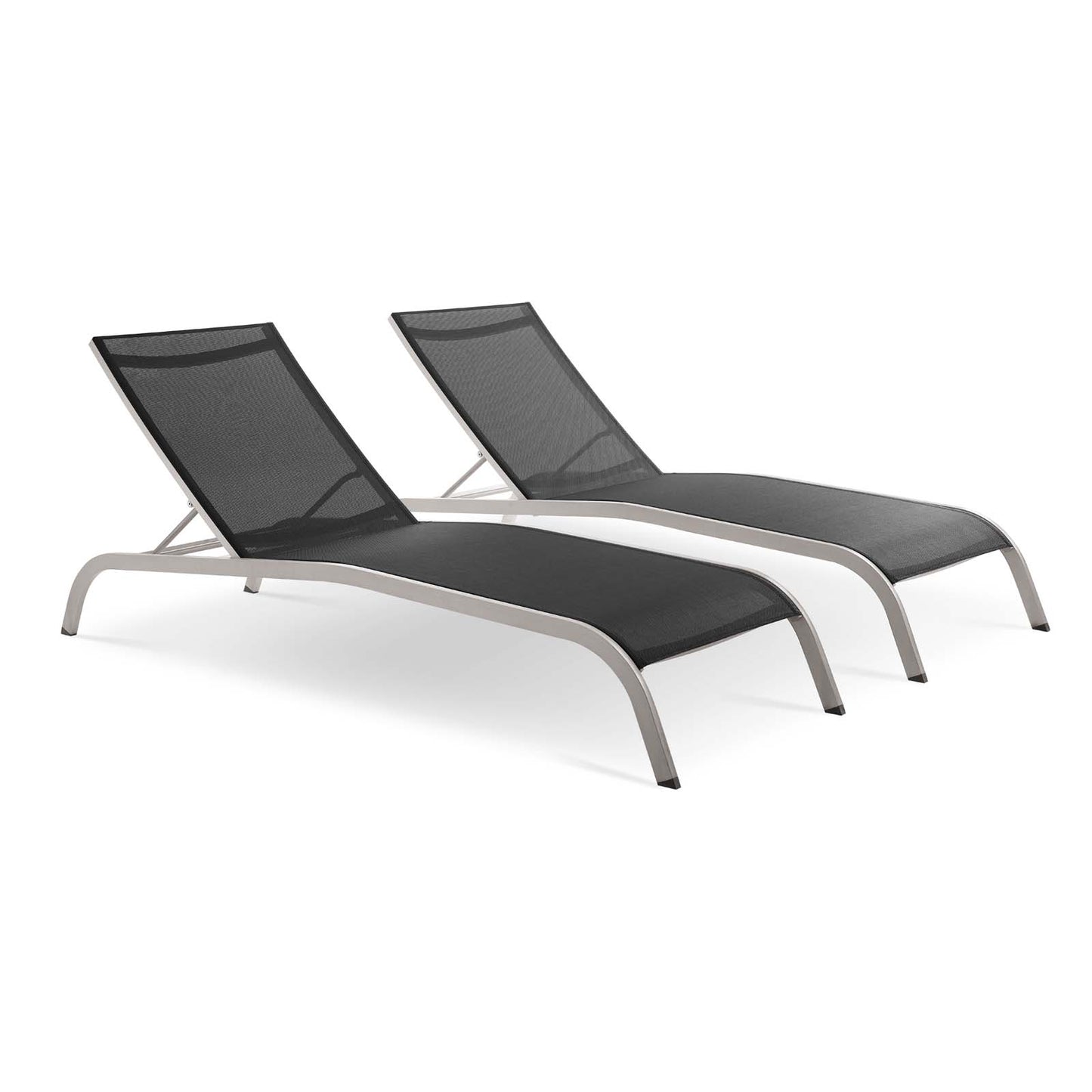 Modway Outlet Savannah Outdoor Patio Mesh Chaise Lounge Set of 2 by Modway  Outdoor Furniture Furniture Black - EEI-4005-BLK