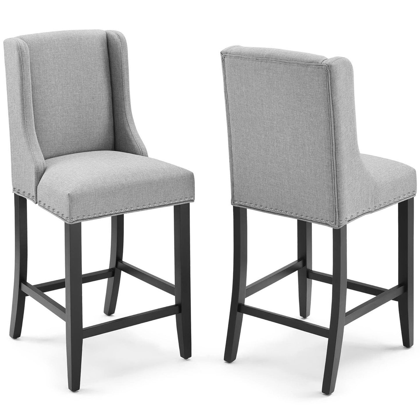 Modway - Baron Upholstered Fabric Counter Stool Set of 2 by Modway  Bar and Dining Bar and Counter Stools Gray - EEI-4016-LGR