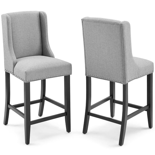 Modway - Baron Upholstered Fabric Counter Stool Set of 2 by Modway  Bar and Dining Bar and Counter Stools Gray - EEI-4016-LGR
