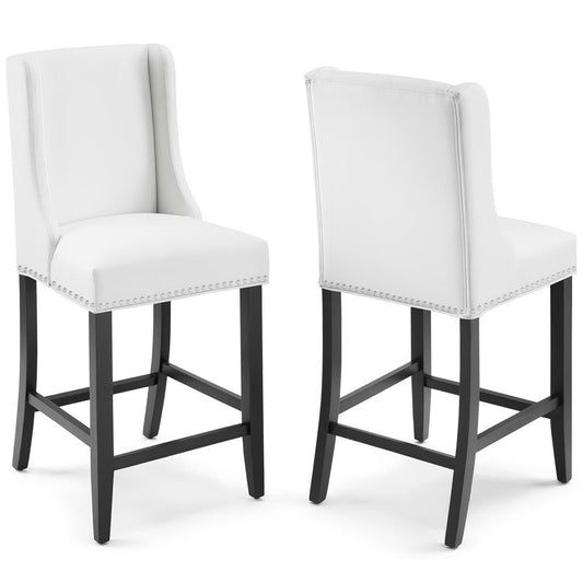 Modway - Baron Faux Leather Counter Stool Set of 2 by Modway  Bar and Dining Bar and Counter Stools White - EEI-4017-WHI