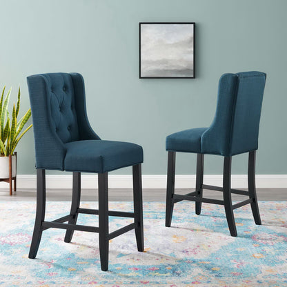 Modway - Baronet Upholstered Fabric Counter Bar Stool Set of 2 by Modway  Outdoor Furniture Bar and Dining Blue - EEI-4020-AZU