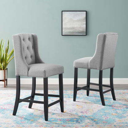 Modway - Baronet Upholstered Fabric Counter Bar Stool Set of 2 by Modway  Outdoor Furniture Bar and Dining Gray - EEI-4020-LGR